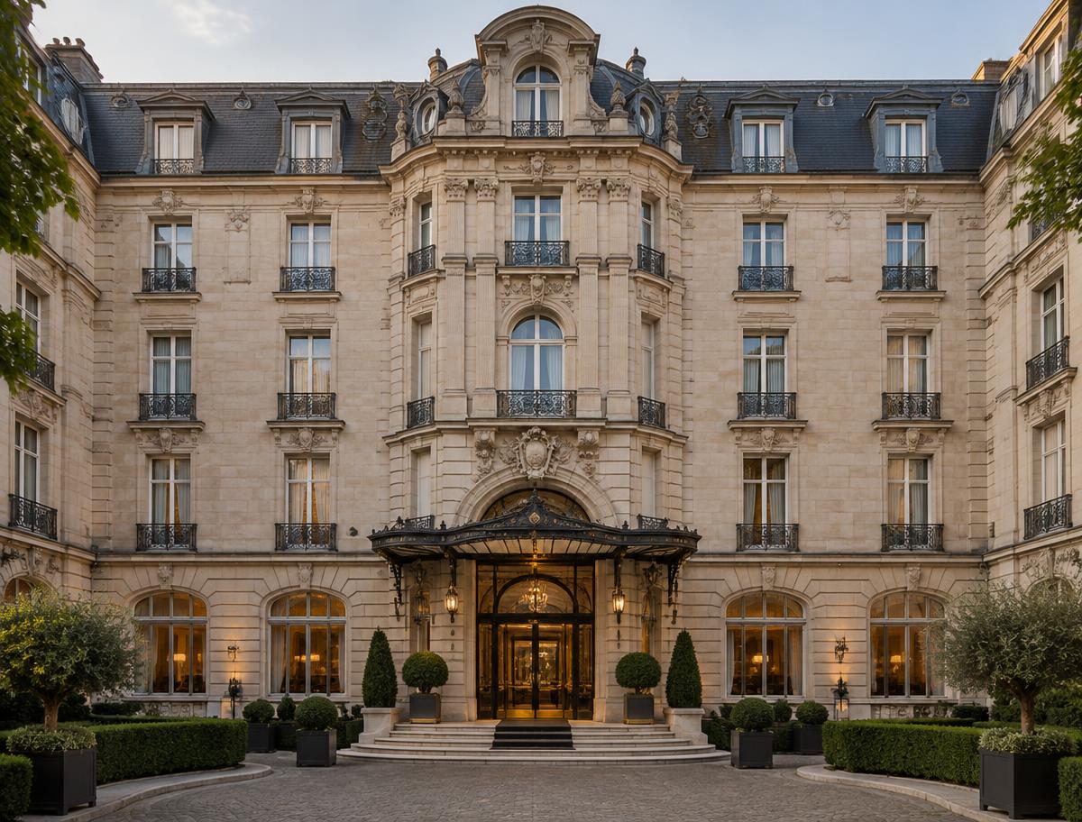 Classical hotel facade in a European city
